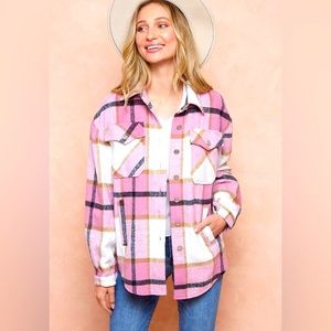 Pink plaid shirt/jacket
